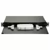 Equip 19 inch 1U optinio pluošto erdvės dėžutė be panelės, plieninė juoda