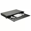 Equip 19 inch 1U optinio pluošto erdvės dėžutė be panelės, plieninė juoda