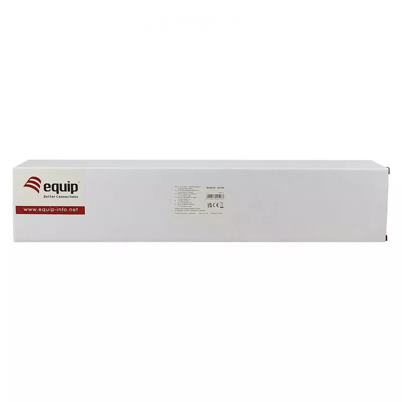 Equip 19 colių kabelių tvarkymo panelė, 5 plastikiniai žiedai, plienas, 1U, juoda (RAL 9005)