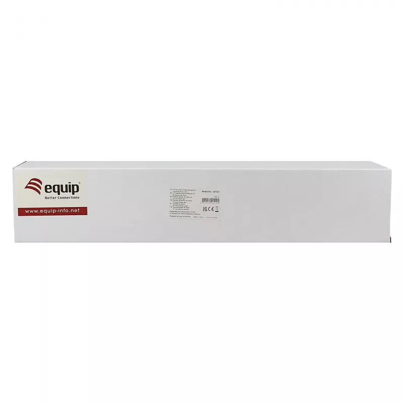 Equip 19 colių kabelių tvarkymo panelė su 5 plastikiniais žiedais, plieninė, 1U, RAL7035