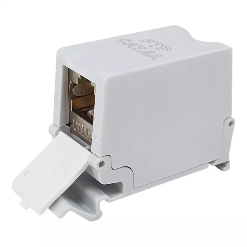 Equip Cat6A ekranuotas keystone movas 1xRJ45 DIN rail pilkas