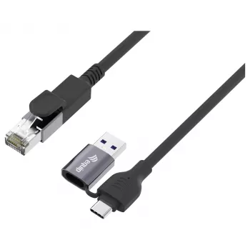 Equip Gigabit USB-C / USB-A į RJ45 Ethernet adapteris - juodas