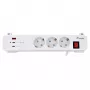 Equip Power Strip CEE 7/7 90° to 3x Schuko / 2x USB-C + USB-A, White, 1,5m
