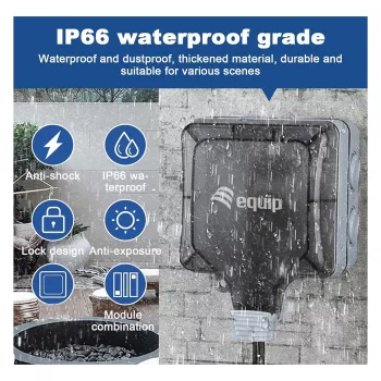 EQUIP paviršiaus montavimo dėžutė 1 prievado Keystone neekranuota lauko pilka IP44