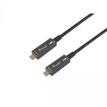 EQUIP USB-C į USB-C aktyvus optinis kabelis 7,5 m, 8K 60Hz, PD 60W, 10Gbps, juodas