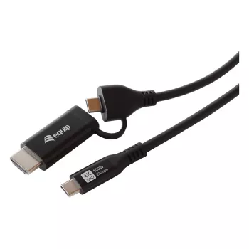 EQUIP USB-C į USB-C + HDMI adapteris su 100W PD, 4K/60Hz, aliuminio korpusu
