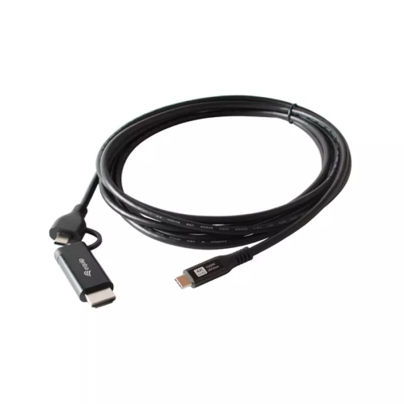 Equip USB-C į USB-C + HDMI adapteris su 100W Power Delivery, 4K 60Hz, aliuminio korpusu