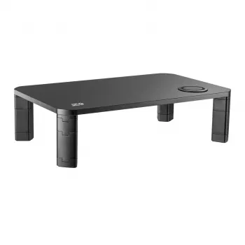 Ergo Office ER-415 Monitor Stovas su Qi belaidžiu įkrovimu, aukščio reguliavimu, tinka 17-32 inch monitoriams, 20 kg talpa, juodos spalvos