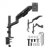 Ergo Office ER-691 B Dujų spyruoklės monitoriaus laikiklis 17–32 inch ekranams, 1–10 kg, matinė juoda, VESA 75/100