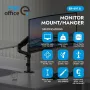 Ergo Office ER-691 B Dujų spyruoklės monitoriaus laikiklis 17–32 inch ekranams, 1–10 kg, matinė juoda, VESA 75/100