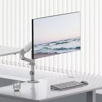 ERGO OFFICE ER-691 W dujinis monitoriaus laikiklis 17–32 inch monitoriams iki 10 kg, matinė balta