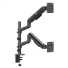 ERGO OFFICE ER-692 B Dvigubo monitoriaus laikiklis ant stalo, dujinis spyruoklinis mechanizmas, tinka 17–32 inch, 1–10 kg vienai rankai, matinė juoda