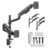 ERGO OFFICE ER-692 B Dvigubo monitoriaus laikiklis ant stalo, dujinis spyruoklinis mechanizmas, tinka 17–32 inch, 1–10 kg vienai rankai, matinė juoda