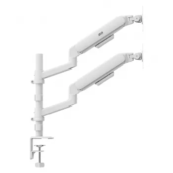 Ergo Office ER-692 W Dvigubo monitoriaus laikiklis, dujinė spyruoklė, 17–32 inch, 1–10 kg vienai rankai, matinė balta