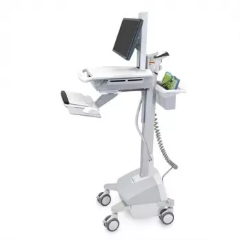 Ergotron SV42-6302-2 Mobilus medicininės darbo vietos vežimėlis LCD ekranui / PC įrangai – LiFe baterija, EU – Medicininis – Plastikas, Aliuminis, Cinkuotas plienas – Pilka, Balta, Poliruotas aliuminis – Ekrano dydis: iki 22 colių