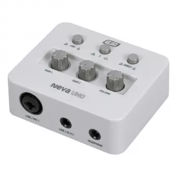 ESI Neva Uno – USB-C garso sąsaja, 24 bitų/192 kHz, 2 įėjimai/2 išėjimai, XLR/TRS kombinuota jungtis, +48V, tiesioginis monitoringas