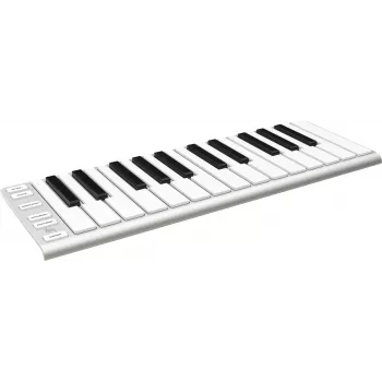 ESI Xkey 25 USB MIDI klaviatūra – 25 pilno dydžio klavišai su dinamika, polifoninis aftertouch, aliuminio korpusas, itin plona, sidabrinė