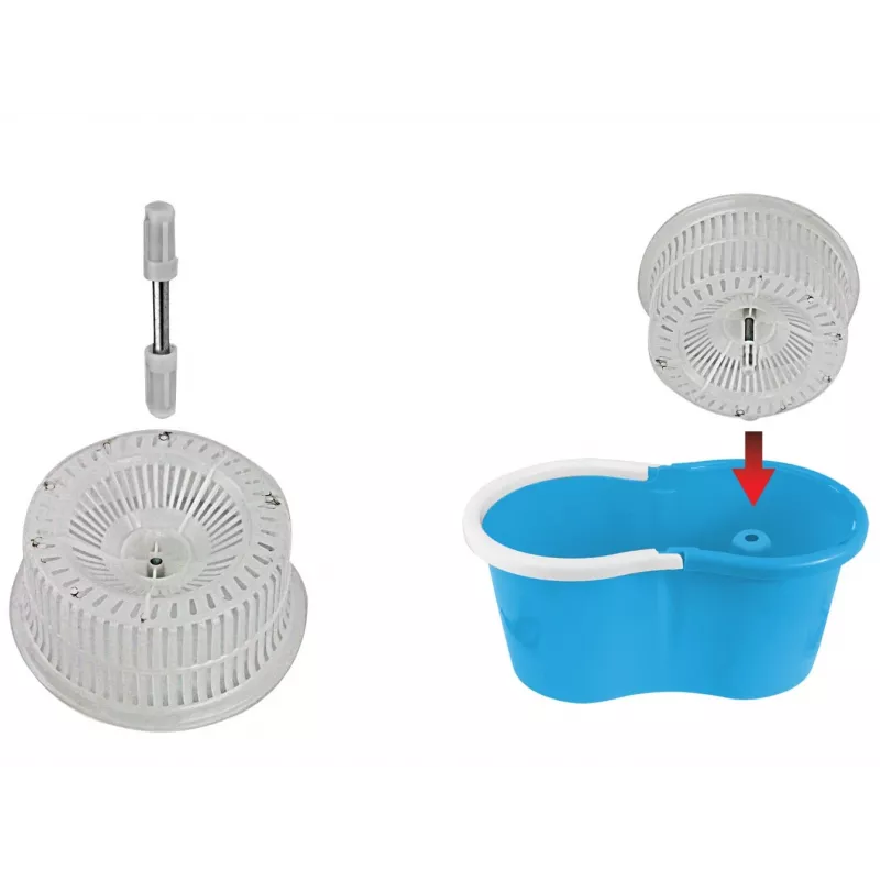 Esperanza EHS005 Rotacinė šluostė su gręžimo mechanizmu, teleskopine rankena, 6 l kibiru, 2 mikropluošto antgaliais, žalia/ pilka