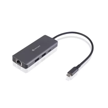 ESTUFF ES623013 USB-C 6-in-1 Mobile Hub, 4K HDMI, 2x USB-A, 100W PD, Aliuminis, pilkas