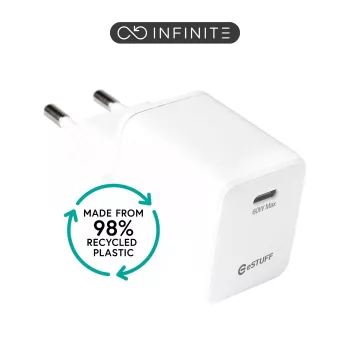 ESTUFF INFINITE (GRS) 20W USB-C PD įkroviklis – baltas