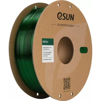 ESUN PETG+ 1,75 mm permatomai žalias 1 kg popierinė ritė 3D spausdintuvo kaitinamoji medžiaga PETG+175T-G1P1
