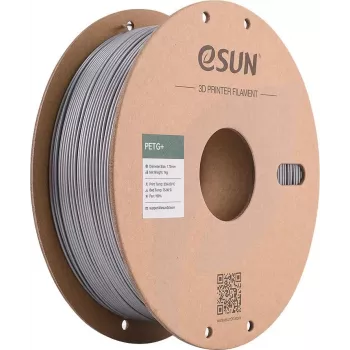 eSUN PETG+ 3D spausdintuvo kaitlentė 1,75 mm sidabrinė 1 kg popierinė ritė PETG+175S1P1