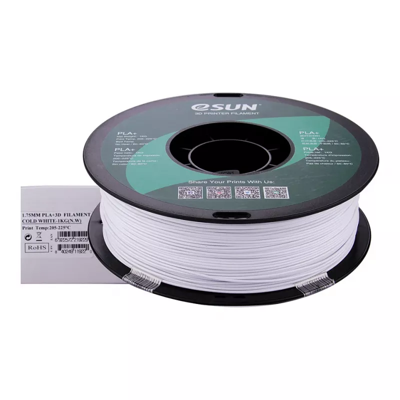 ESUN PLA+ 1,75 mm Cold White 1 kg 3D spausdinimo filamentas