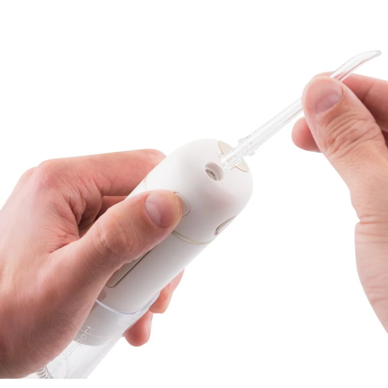 ETA Aqua Care Compact belaidis burnos irigatorius – 165 ml, baltas, 2 antgaliai, IPX7, įkraunamas per USB