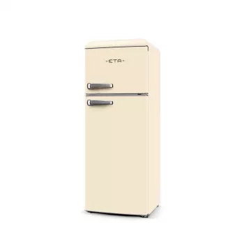 ETA Storio Retro ETA253390040EN laisvai pastatomas šaldytuvas-šaldiklis su viršuje esančiu šaldikliu, 215 L bendras tūris, smėlio spalvos, energijos klasė E, 38 dB