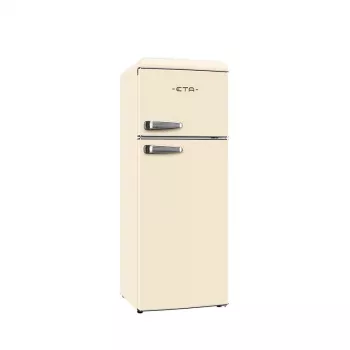 ETA Storio Retro ETA253390040EN laisvai pastatomas šaldytuvas-šaldiklis su viršuje esančiu šaldikliu, 215 L bendras tūris, smėlio spalvos, energijos klasė E, 38 dB