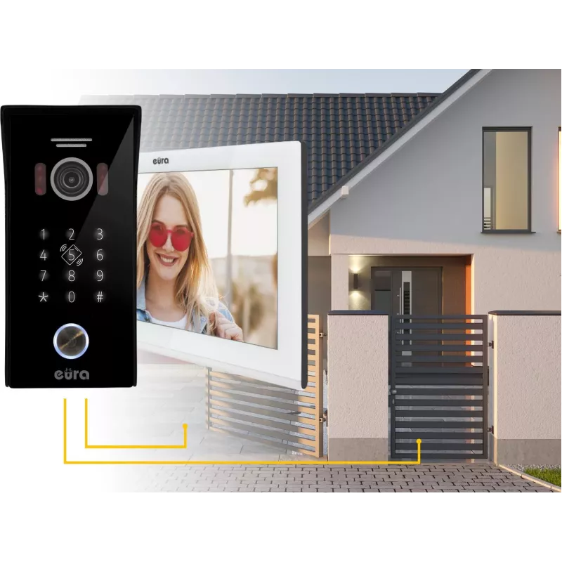 EURA VDP-99C5 Vaizdo Domofonas, 7 colių Liečiamas Ekranas, WiFi, RFID, Tuya, Baltas