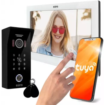 EURA VDP-99C5 Vaizdo Domofonas, 7 colių Liečiamas Ekranas, WiFi, RFID, Tuya, Baltas