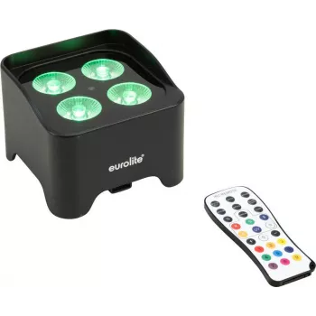 EUROLITE AKKU Mini UP-4 QCL Spot MK2 RGBW prožektorius - belaidis, 9 val. baterija, 4x4W LED