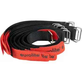 EUROLITE AR-20 perdirbamos „Hook and Loop“ (Velcro tipo) laidų rišimo juostos 20x180mm juodos/raudonos, 10 vnt. rinkinys