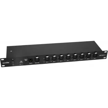 EUROLITE DMX Split 8X skirstytuvas, 3 kontaktų, galvaninė izoliacija, 19 colių, 1U