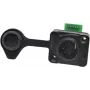EUROLITE IP XLR rinkinys 5 kontaktų kištukas/lizdas, IP65, cinko lydinio korpusas, litavimo kontaktai, juodas 30208439