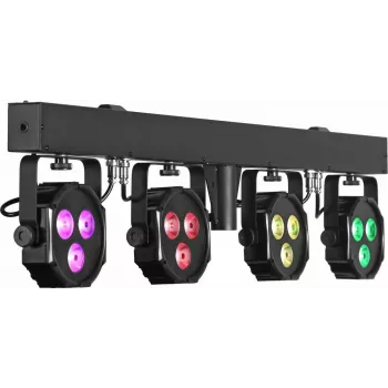 EUROLITE LED KLS-402 Compact Light Set AIR 4x RGB/WW Spot šviestuvai su AirW belaidžiu DMX