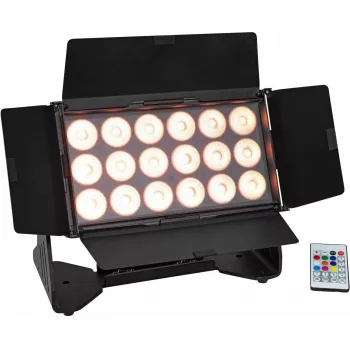 EUROLITE Multiflood IP 18x10W RGBW Wash CRMX IP65 LED scenos prožektorius, juodas
