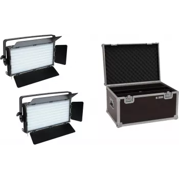 EUROLITE rinkinys 2x LED PLL-480 CW/WW panelė + lagaminas 20000676