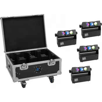 EUROLITE rinkinys 4x AKKU MBT-3 Spot MK2 LED prožektoriai + Flightcase su ratais ir įkrovimo funkcija