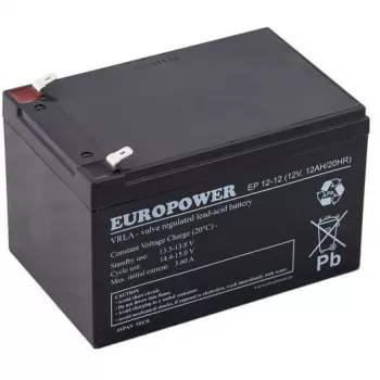 Europower EP12-12 12V 12Ah AGM akumuliatorius