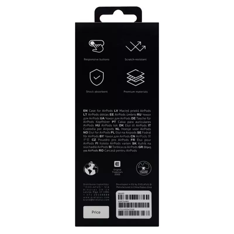 Evelatus Apple AirPods Pro dėklas EAC04 Baltas