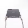 Evelatus Apple iPhone 11 Pro Max Silicone Transparent with Necklace TPU Strap Silver