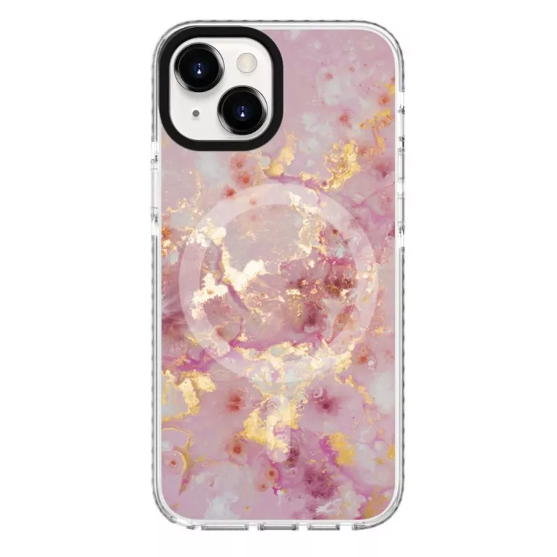 Evelatus Apple iPhone 15 PC+TPU dėklas su MagSafe - Marmuro rausvas