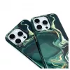 Evelatus Apple iPhone 15 Pro PC dėklas su individualiu marmuro raštu, tamsiai žalia
