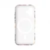 Evelatus Apple iPhone 16 plonas dėklas su MagSafe ir raudonu gėlių raštu