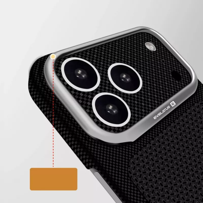 Evelatus Apple iPhone 18 Pro Max Carbon Premium Edition MagSafe dėklas Burgundijos