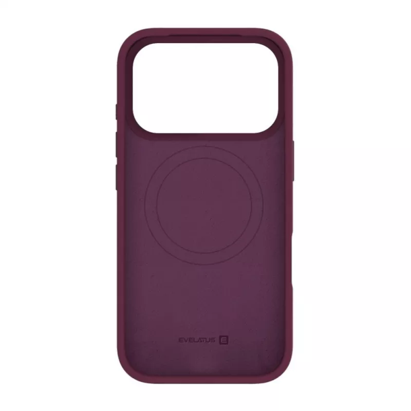 Evelatus Apple iPhone 18 Pro Max Premium MagSafe minkšto prisilietimo silikoninis dėklas Burgundy