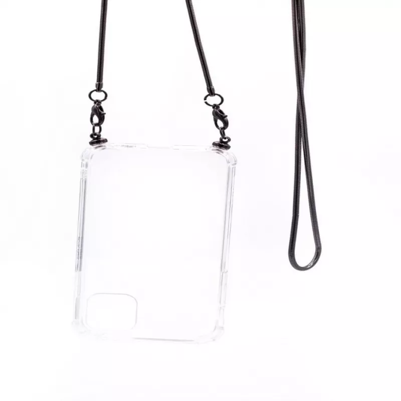 Evelatus Apple iPhone XR Silicone Transparent with Necklace TPU Strap Space Gray