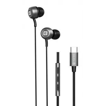 Evelatus Crystal Clear Audio ausinės su Type-C ir mikrofonu, juodos